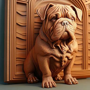 3D model Catahula Bulldog dog (STL)